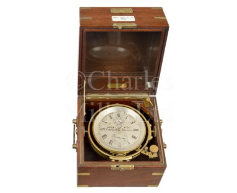 A TWO-DAY MARINE CHRONOMETER BY JOHN BLISS &amp; CO., NEW YORK, CIRCA 1905 the 4in. silvered dial signed as per title and num