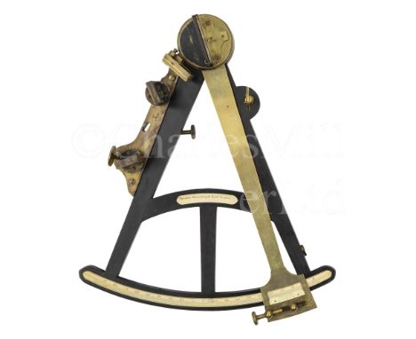 Ø AN 11½IN. RADIUS VERNIER OCTANT BY SPENCER BROWNING &amp; RUST, LONDON, CIRCA 1790 the ebony T-frame with maker’s plate as 