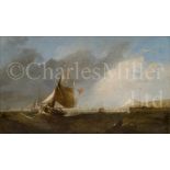 CIRCLE OF WILLIAM CALLOW (BRITISH, 1812–1908) : Fishing boats at a harbour entrance