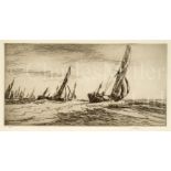 δ JAMES MCBEY (BRITISH, 1883-1959) : The Thames barge race, the start, 1935; The Thames barge race,