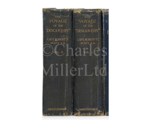 'THE VOYAGE OF THE DISCOVERY' by Captain Robert Falcon Scott, two vol, first edition, photogravure frontispiece, that in vol.