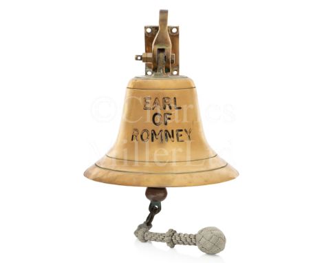 THE SHIP'S BELL FROM THE MARINE SOCIETY TRAINING SHIP EARL OF ROMNEY (1985) EX-H.M.S. ECHO (1958) cast in brass, the crown st