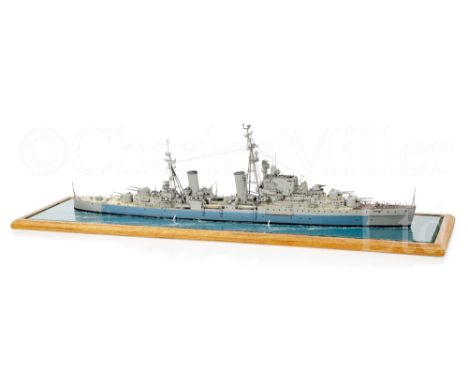 A WELL-PRESENTED AND DETAILED 1:192 SCALE WATERLINE MODEL OF THE 'DIDO' CLASS LIGHT CRUISER H.M.S. CLEOPATRA, AS DEPICTED IN 