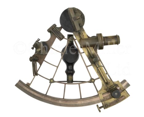 A 7IN. RADIUS VERNIER SEXTANT BY P. CAMERON, GLASGOW, CIRCA 1870 brass ladder frame signed as per title with inset silvered s