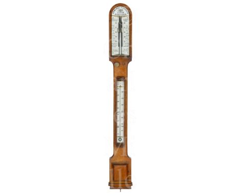 A LIFEBOAT STATION BAROMETER BY NEGRETTI &amp; ZAMBRA, LONDON, CIRCA 1880 with enamelled scales and top plate signed Admiral 