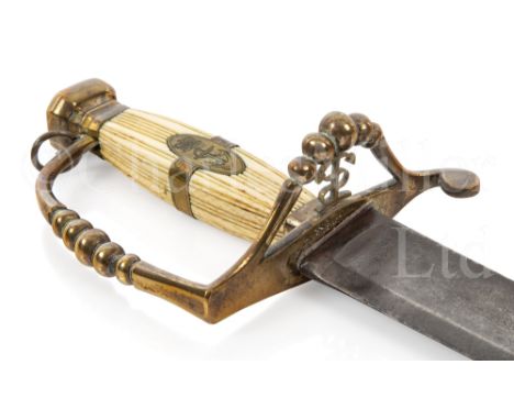 Ø A FIVE-BALL OR BEAD PATTERN HANGER FOR THE ROYAL NAVY, CIRCA 1790 with 31in. curved steel blade etched with 'GR' cypher and