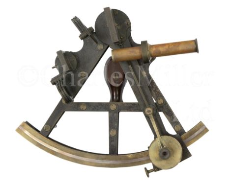 AN 8IN. RADIUS DOUBLE-FRAMED SEXTANT BY TROUGHTON, CIRCA 1810 the oxidised brass 'T' frame signed on the arc Troughton London