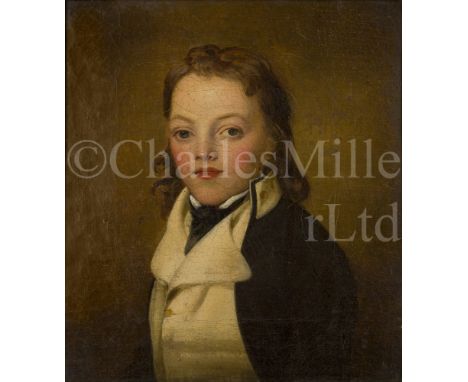 ENGLISH SCHOOL, EARLY 19TH CENTURY A portrait of a captain of three years' seniority in undress uniform holding a telescope O