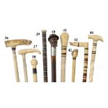 Ø A 19TH CENTURY WHALEBONE AND MARINE IVORY SAILORWORK WALKING STICK POSSIBLE FOR SHIPS CARPENTER