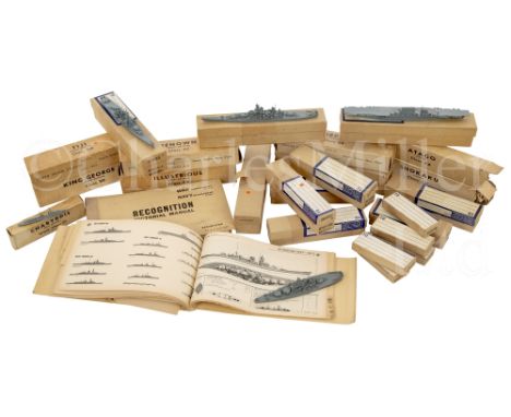 AN HISTORICALLY INTERESTING SET OF 1:1250 SCALE AMERICAN WW2 RECOGNITION MODELS comprising 26 waterline models in painted all