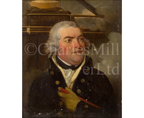ENGLISH SCHOOL, EARLY 19TH CENTURY A portrait of a young midshipman Oil on canvas 8¾ x 8in. (22 x 20.5cm.)Condition report: L