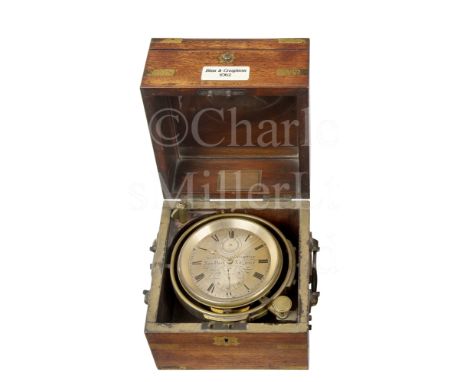A TWO-DAY MARINE CHRONOMETER BY BLISS &amp; CREIGHTON, NEW YORK, CIRCA 1865 the 4in. silvered dial signed as per title and nu