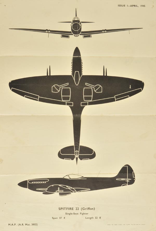 *WWII. A collection of 53 original WWII aircraft recognition posters ...