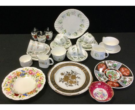 A Mintons Spring Valley tea service, for six;   Royal Doulton Pstorale tea service;   Hammersley dish;  Royal Worcester egg c