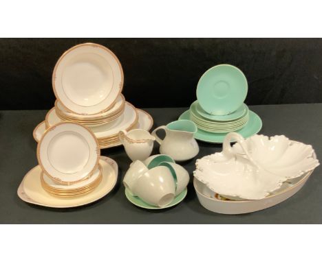 Poole two tone part tea ware;  Royal Worcester Evesham Oven to Table dish;  Wedgwood Monaco dinner service, for six; 