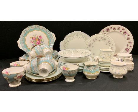 Tea Ware - a Royal Albert Caroline part tea service, with two cups, three saucers, two side plates, eight side plates;  etc (