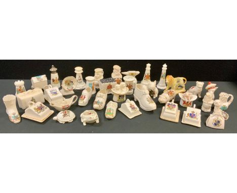 Crested Ware - novelties, pigs, frogs, light house, cheese dishes, etc (35) 