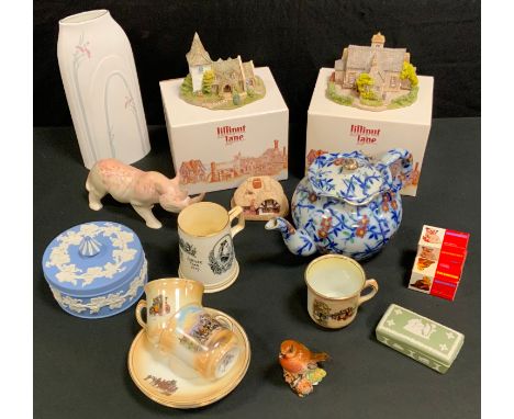 Ceramics - Wedgwood Jasperware trinket pots;  a Beswick Robin, 980;   Wade Whimsies, Lilliput Lane;  Royal Doulton Impression