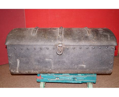 Victorian iron trunk (Approx 100kgs) (wheels not included) 100cm wide