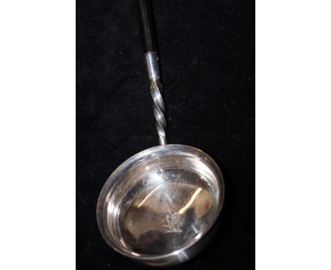 Silver ladle military Scottish lancers embedded inside cup