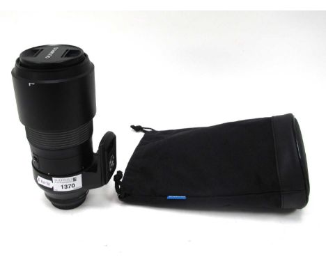 Lens, Olympus M. Zuiko Digital 100-400mm mirrorless camera lens, f=5-6.3No guarantee on working order, Untested. Lens is in g