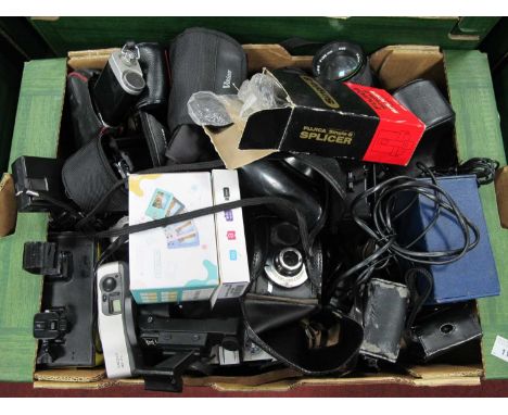 Cameras - Chinon CA-4, Halina, Zenit Olympic, etc, Hanimex F 135mm lens, Viking binoculars:- One Box