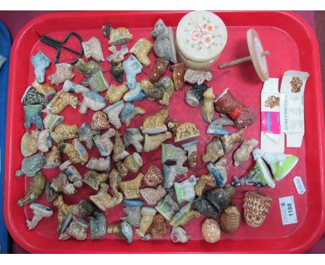 Wade Whimsies, other model animals, mouth harp, etc:- One Tray