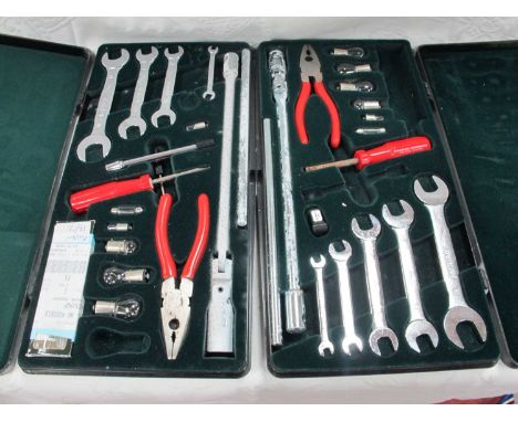Two Sets of Cased Jaguar Car Repair Tools/Spares, including spanners, pliers, bulbs, etc (2).