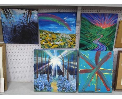 Liz Bowman acrylic, reflections, Emma Donaldson grace Rennison journey, Anna Majchrzak, dandelions, bluebell light. (5)