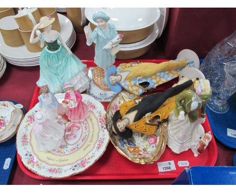 Royal Doulton figurines, H.M. Queen Elizabeth The Queen Mother, H.N.4086, Emily H.N.4093, Sarah H.N.3852, Kitty H.N.3876, My 
