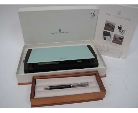 Graf Von Faber-Castell Collection 2006 Desk Set, alder wood and hand finished glass case, containing pencils, with extender b