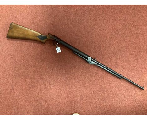BSA Under Lever Vintage -22 Air Rifle, part chequered stock with working action (serial number T3791) under lever detaches on
