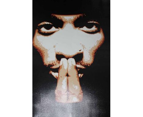 A PRINT DEPICTING JIMI HENDRIX80cm x 60cmunframed as intended