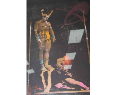 SCREENPRINT BY ASHLEY COOK AND A CHARCOAL PORTRAIT OF A YOUNG LADYboth framed and glazed (2)
