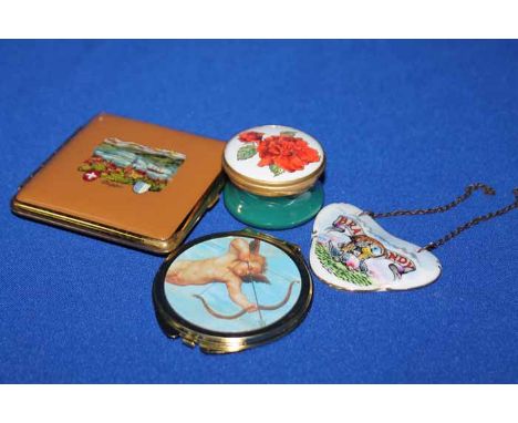 LIMITED EDITION ENAMEL BOX AND COMPACT MIRRORStoye, kenning aND spencer box number 41 of 1000, two compact mirrors and four b