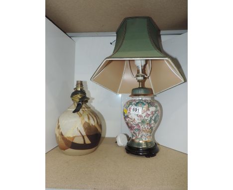 2x Lamp Bases - One Canterbury Pottery 
