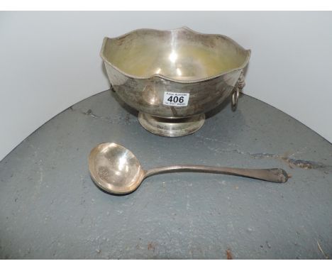 Silver Plated Punch Bowl and Ladle 