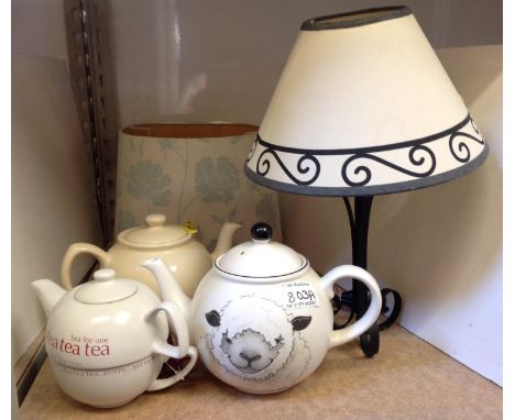 3x Teapots Lamp and Shades 