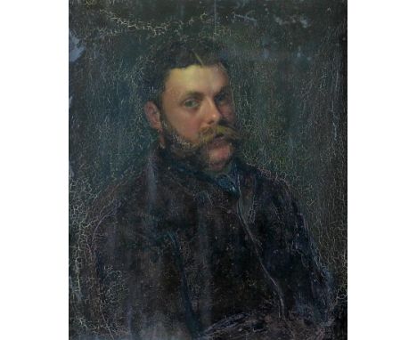 British School (19th century): a half length portrait of a Victorian gentleman, in dark coat, apparently unsigned, oil on mah