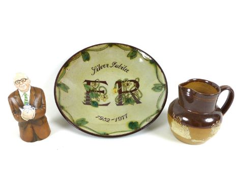 A Chelsea for Liberty Silver Jubilee limited edition charger, the centre with E. R. wrapped in wild flowers, limited edition 