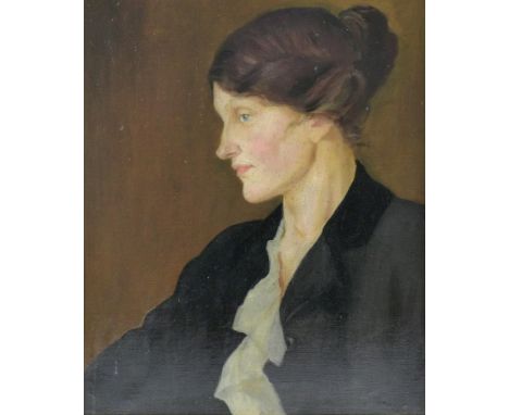 British School (early 20th century): a half length portrait of a woman, facing left, believed to be Gertrude Ellen Innes (nee