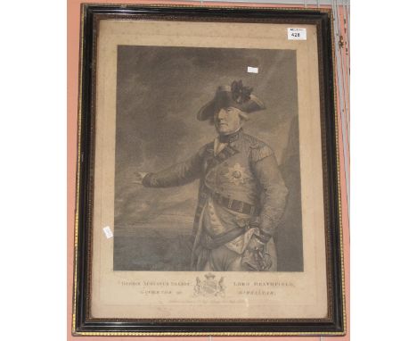 Pair of 18th Century portrait engravings, 'The Right Honourable Sir Robert Walpole' and 'George Augustus Eliott, Lord Heathfi