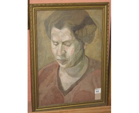 British school (early 20th Century), portrait of a woman, oils on board. 