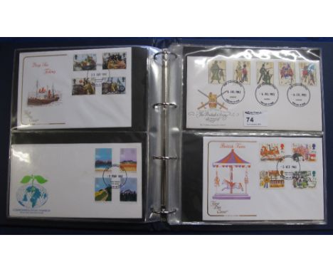 Great Britain stamps 1960's to 2000 range of First Day Covers in blue album.