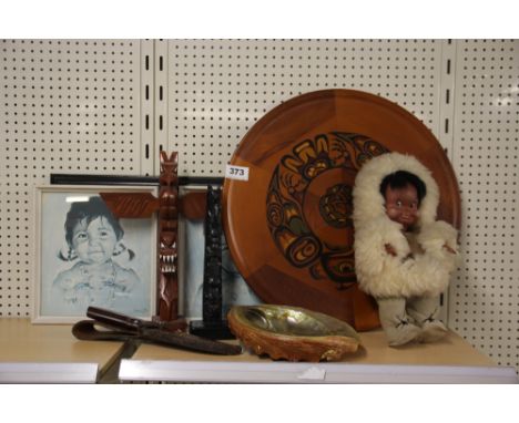 A group of vintage travel souvenir items