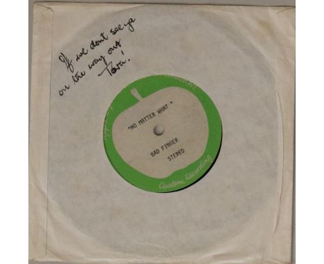 BADFINGER - NO MATTER WHAT - APPLE 7" ACETATE - No matter what, don't miss out on this 7" single sided Apple 'Custom Recordin