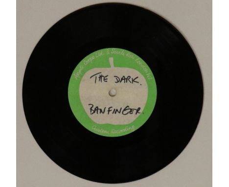 BADFINGER - THE DARK - APPLE 7" ACETATE - Very scarce 7" single sided 'Custom Recording' Apple acetate for the track that app