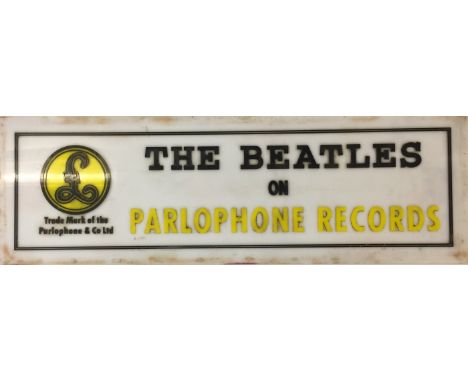 BEATLES PARLOPHONE ORIGINAL SHOP SIGN - Perspex sign made circa 1964 and displayed at Cranes record shop in Liverpool to prom