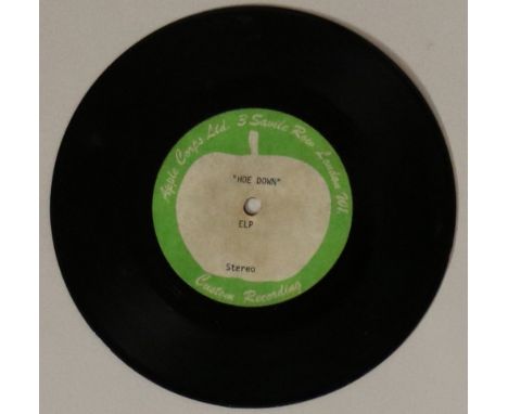 EMERSON, LAKE AND PALMER - HOEDOWN (APPLE 7" ACETATE) - Very scarce single sided 7" acetate of the fab showstopper from ELP. 