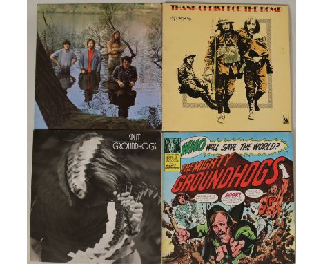 THE GROUNDHOGS - Terrific set of 4 x seminal LPs. Releases are Scratching The Surface (UK LVS 83199E black labels - Ex+ extre